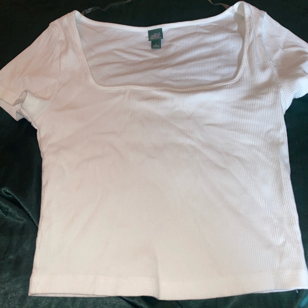 White shirt sleeve midi tank